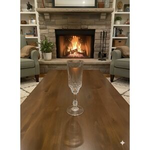 Capri JMP Crystal Champagne Flute Toasting Glass 7.5" Ridged Stem